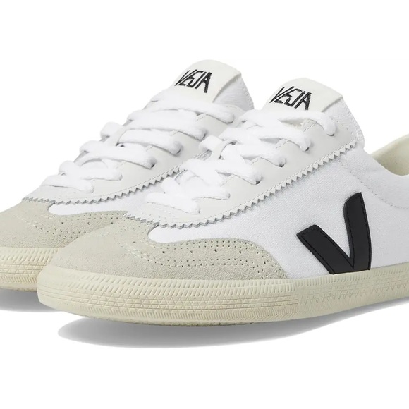 Veja Shoes - Veja White and Black Canvas Sneakers Size 9 Women’s